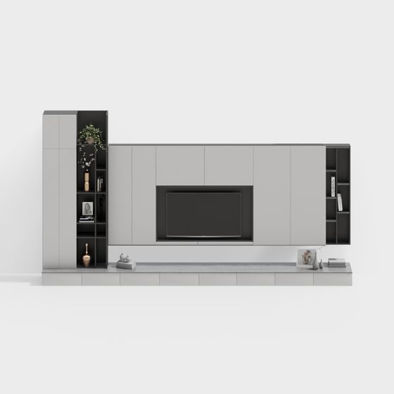 Urban Elegance Media Wall 3D model for Modern Spaces