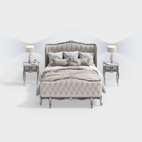 Elegant Low-Poly Bed 3D model for Modern Spaces