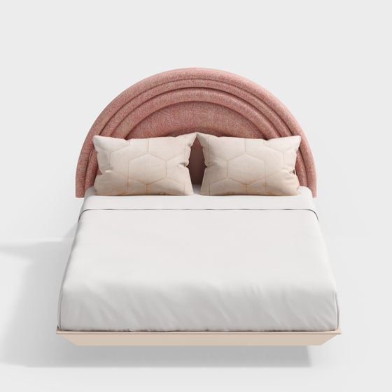 Elegant Curved Bed Frame 3D model