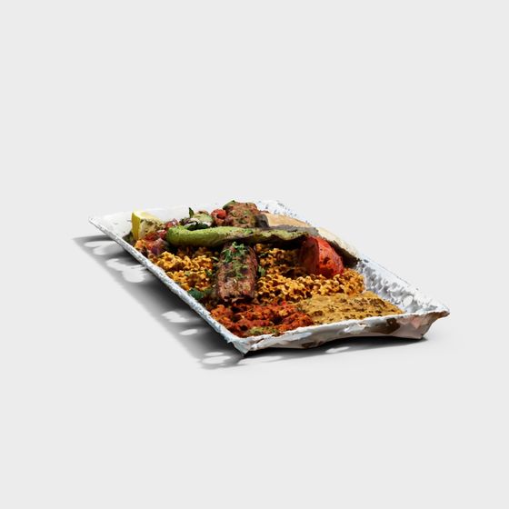 Middle Eastern Kebab Platter 3D model