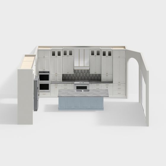 Modern Minimalist Kitchen 3D model