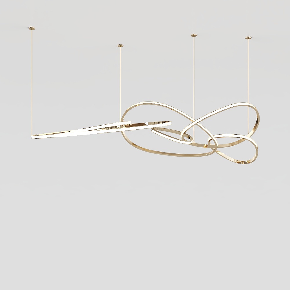 Sleek Low-poly Chandelier 3D model