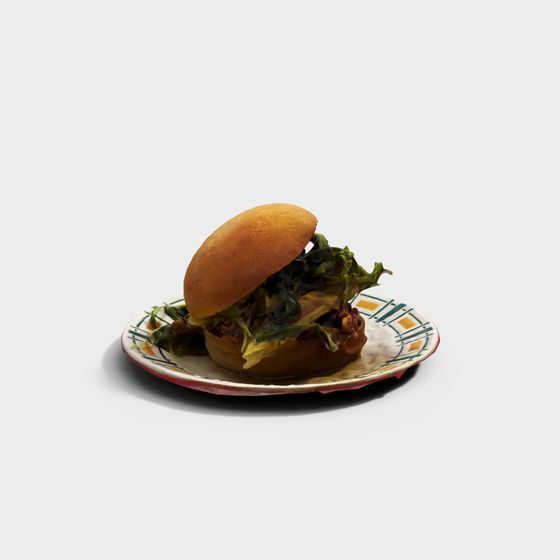Realistic Low-Poly Hamburger 3D Model