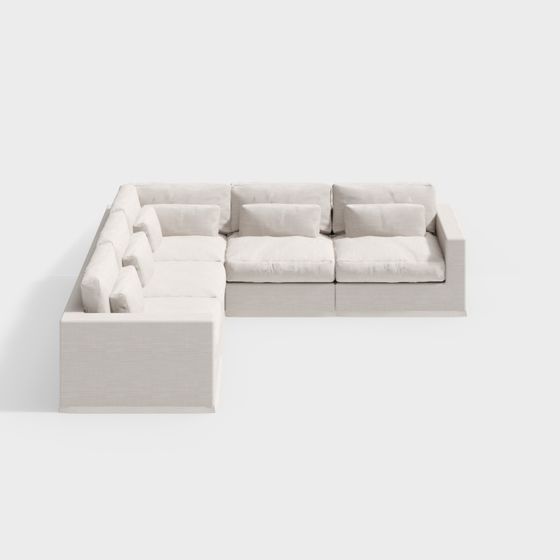 Modern Minimalist 3D Sofa Model for Versatile Use