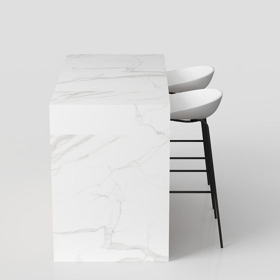 Elegant Marble Bar Counter 3D model