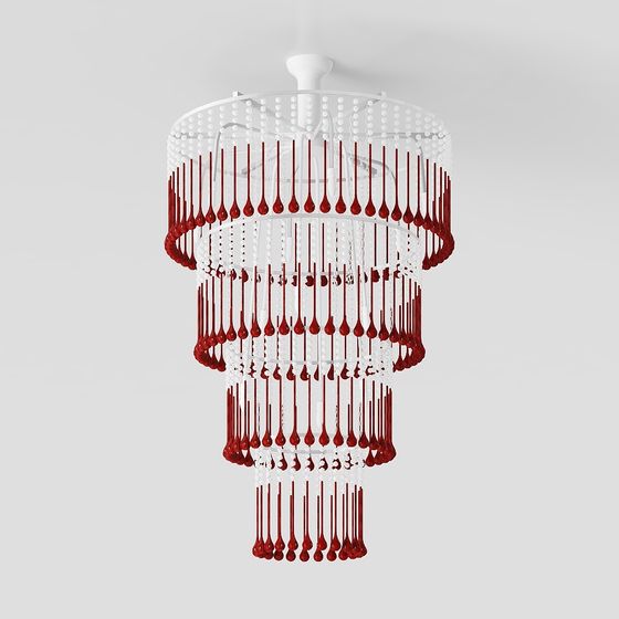 Elegant Low-Poly Chandelier 3D model