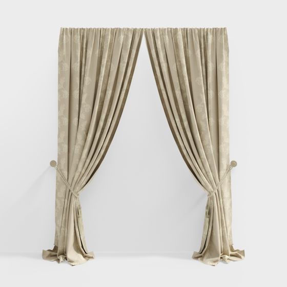 Luxurious Drapery Set 3D model for Elegant Interiors