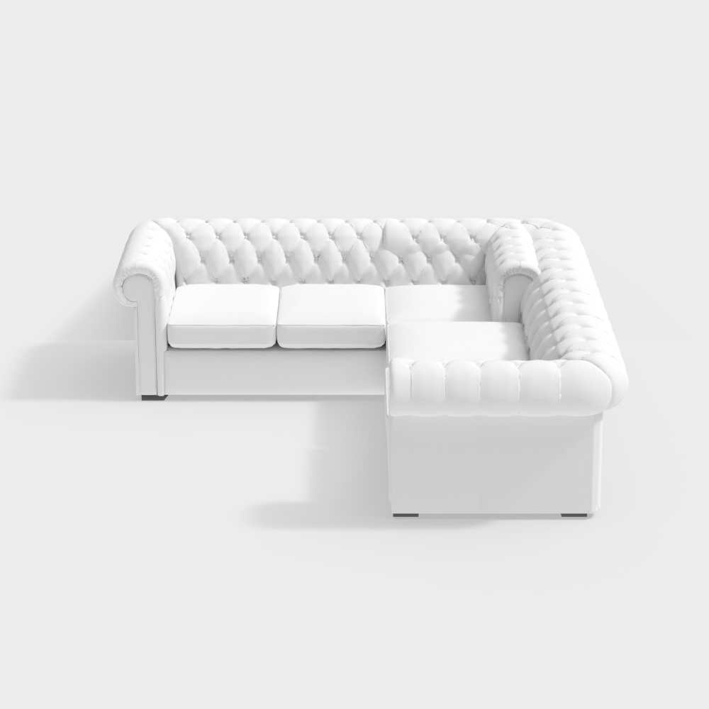 Elegant Chesterfield Sofa 3D model for Creative Projects