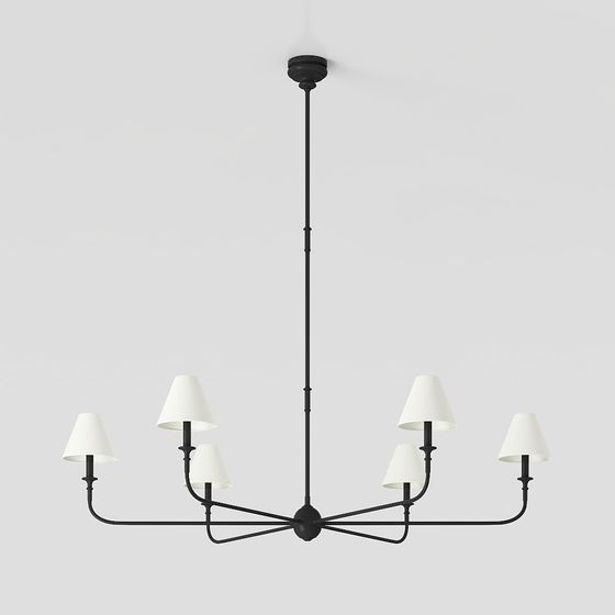 Six-Arm Artistic Chandelier 3D model