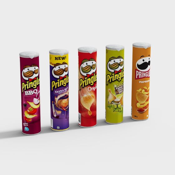 Realistic Pringles Packaging 3D model
