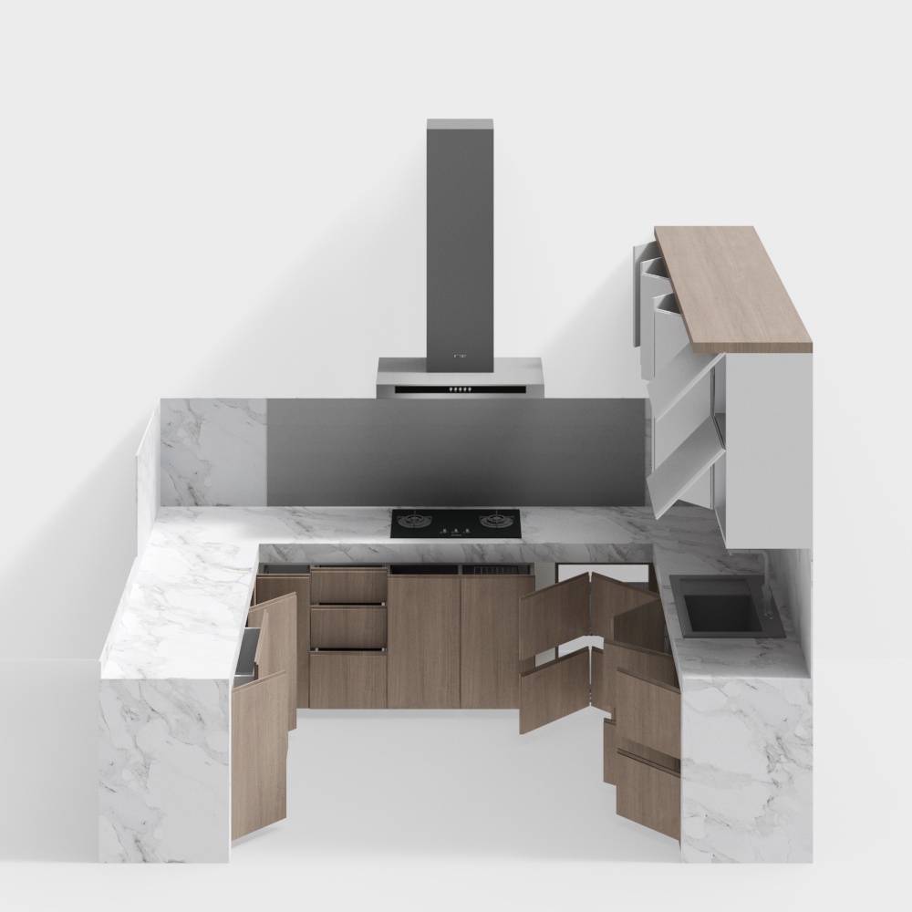 Kitchen Set - Render Open