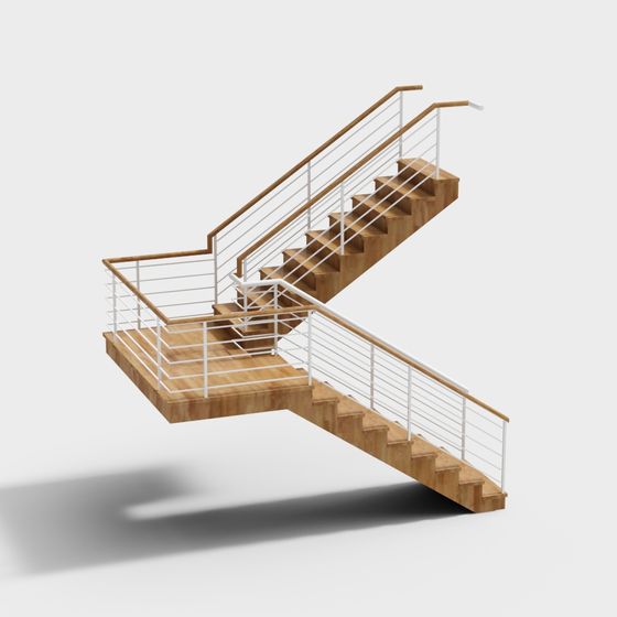 Elegant Minimalist Staircase 3D model for Design Projects