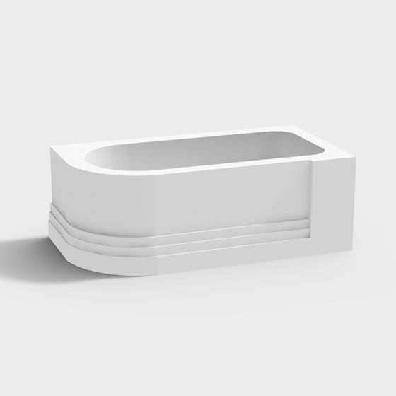 Minimalist White Bathtub 3D model