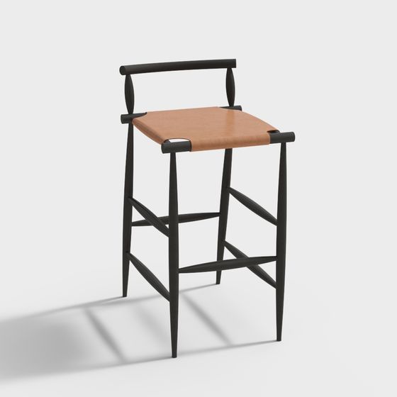 Stylish Minimalist Bar Stool 3D model for Creative Spaces