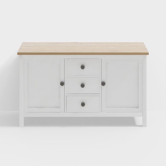 Low-Polygon Country Storage Cabinet 3D model