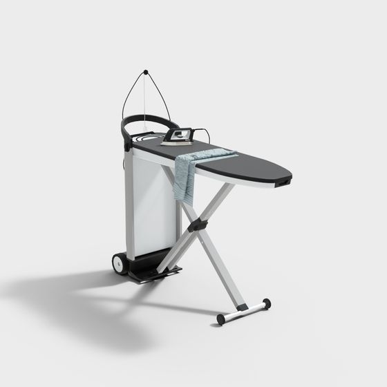 Portable Ironing Rack 3D model with Low Poly Style