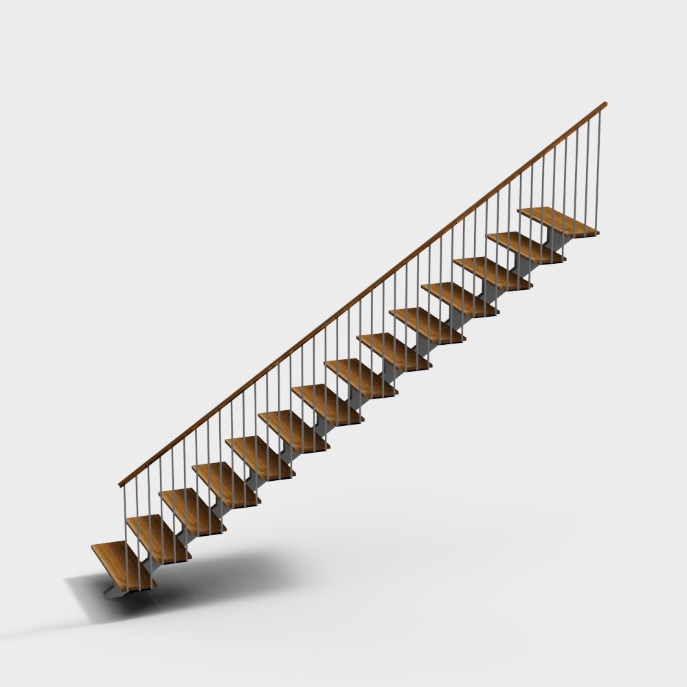 Elegant Wooden Staircase 3D model for Creative Projects