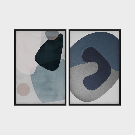 Abstract Geometric Diptych 3D model