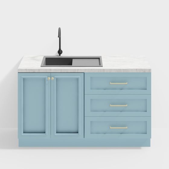 Elegant Blue Dream Vanity 3D model for Modern Spaces