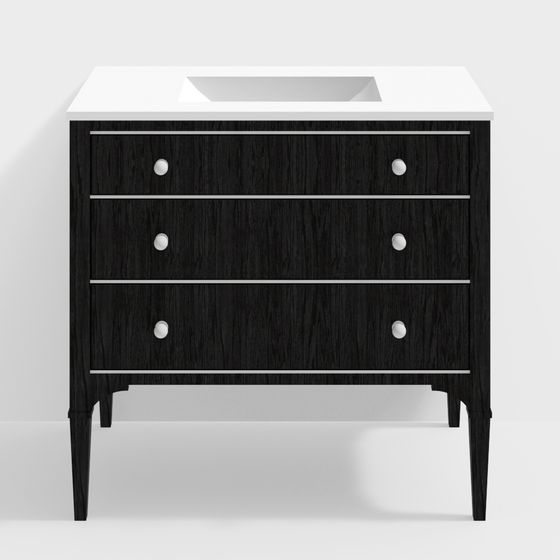 Mid-Century Modern Bathroom Vanity 3D model
