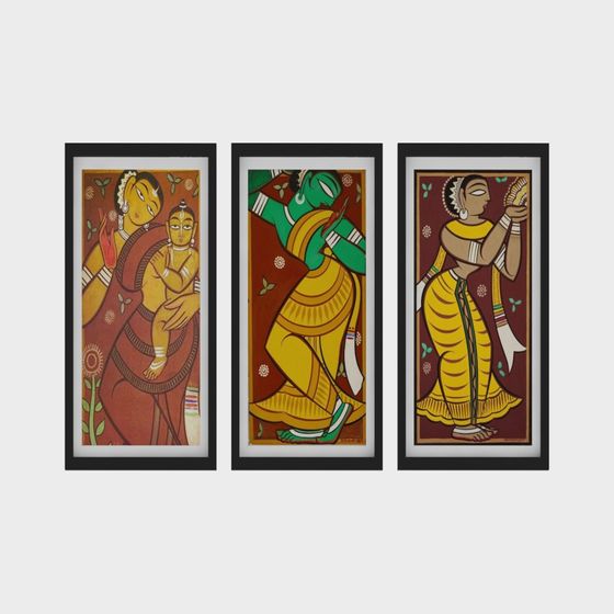 Vibrant Indian Traditional Art 3D Model