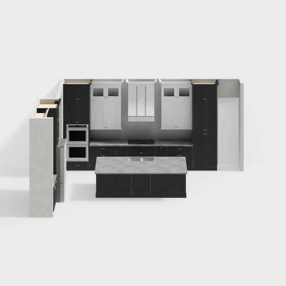 Sleek Modern Kitchen 3D model Design