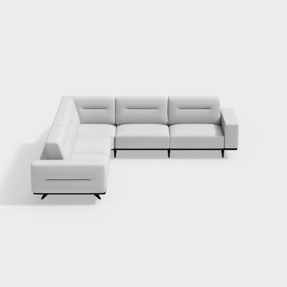 Urban Comfort Low-Poly Sofa 3D model for Modern Spaces