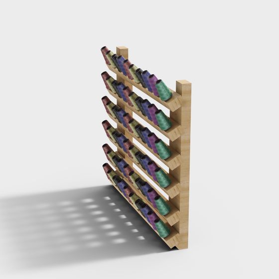 Wall Thread Rack 3d File Charming Sewing Thread Rack 3D model