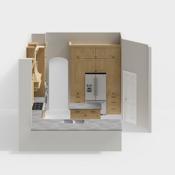 Modern Kitchen 3D Model Design