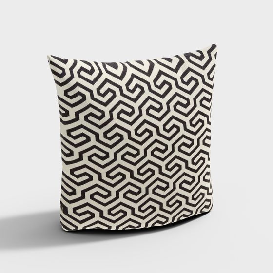 Stylish Geometric Pattern Pillow 3D model