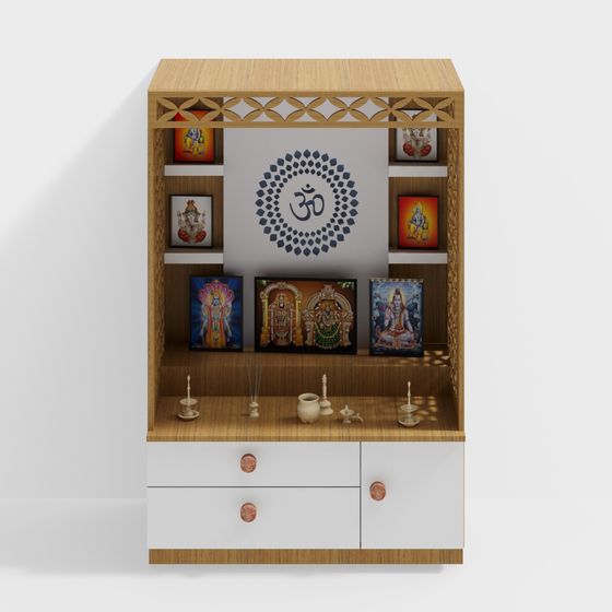 Elegant Indian Shrine 3D Model for Cultural Designs