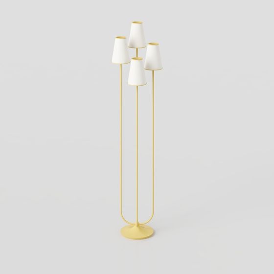 Elegant Low Poly Floor Lamp 3D model