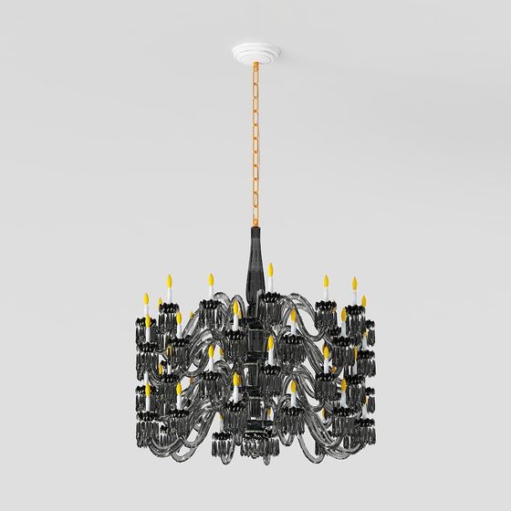 Glamorous Crystal Chandelier 3D model for Elegant Spaces