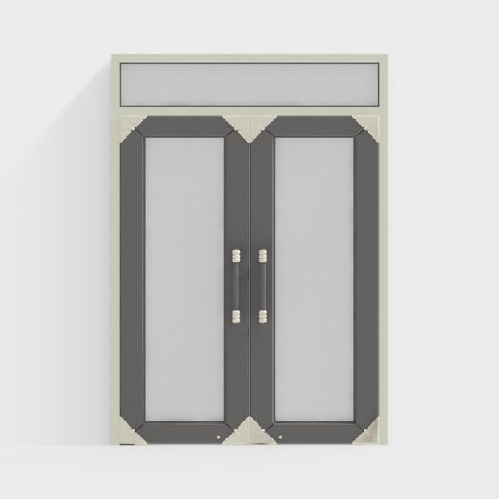 Vintage Double Door 3D model with Unique Charm