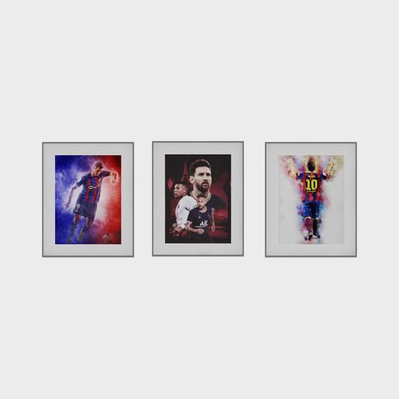 Soccer Stars Triptych 3D model