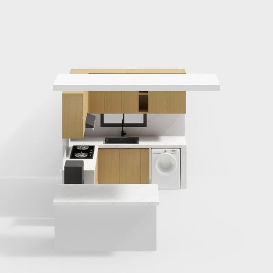 Modern Minimalist Kitchen 3D model