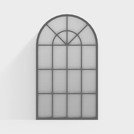 Elegant Arch Window 3D model for Classic Interiors