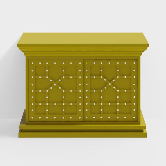 Retro Yellow Cabinet 3D model