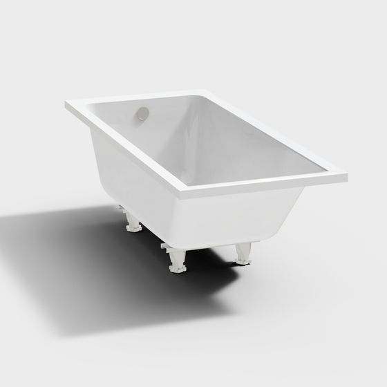 Elegant Low-Poly Bathtub 3D model