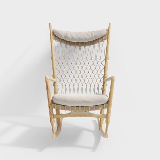 Nordic Minimalist Rocking Chair 3D model