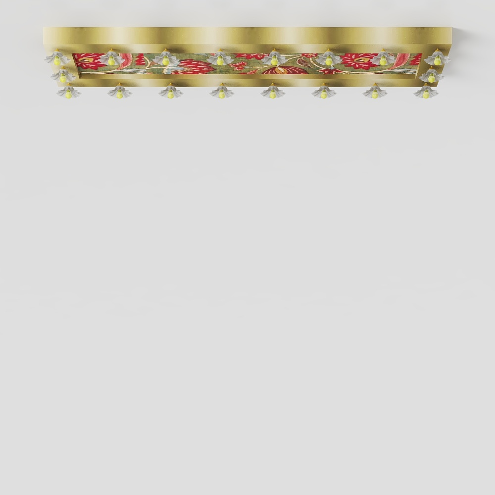 Elegant Low-Polygon Ceiling Light 3D model