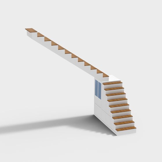 Elegant Minimalist Staircase 3D model