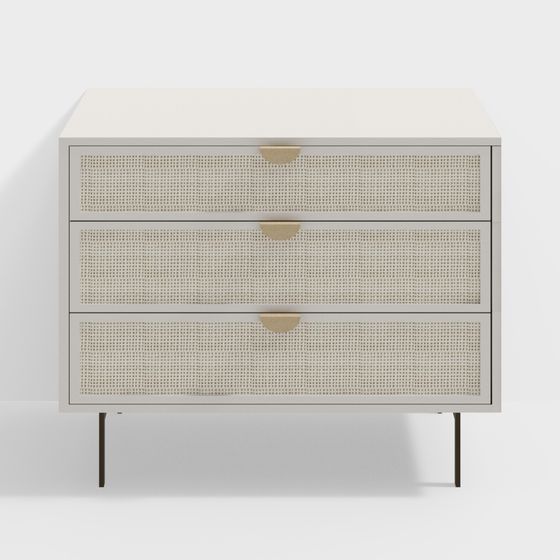 Chic Low-Polygon Storage Cabinet 3D model for Modern Spaces