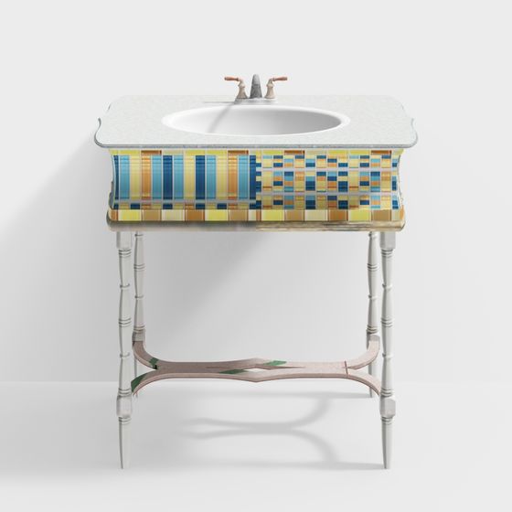 Mosaic Vanity Sink 3D model for Creative Projects