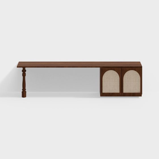 Stylish Low-Poly Wooden Table 3D model for Interiors