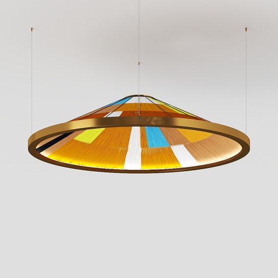 Vibrant Low-Poly Chandelier 3D model