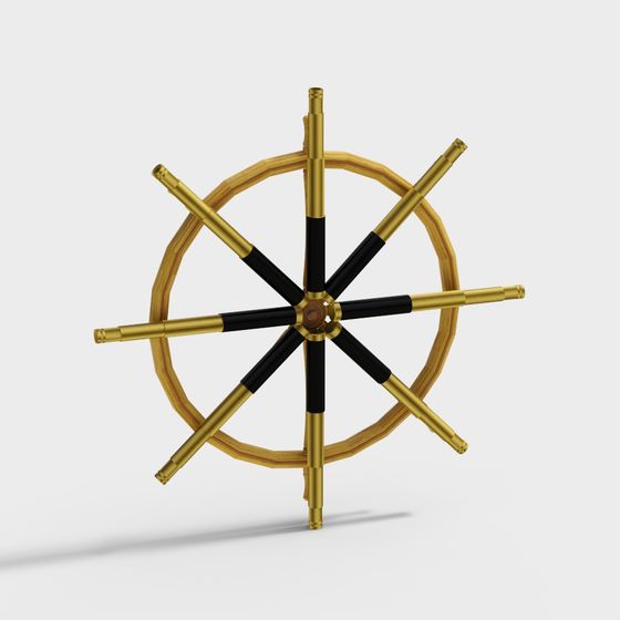 Stunning Ship's Wheel 3D model for Nautical Designs