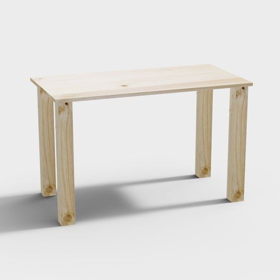 Low Poly Wooden Table 3D Model
