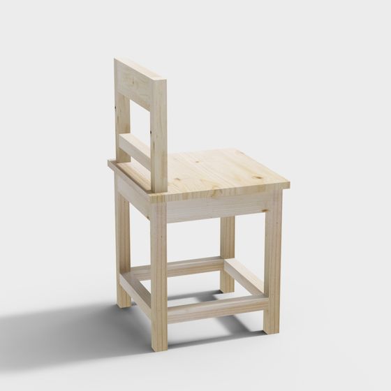 Stylish Wooden Chair 3D model for Modern Design