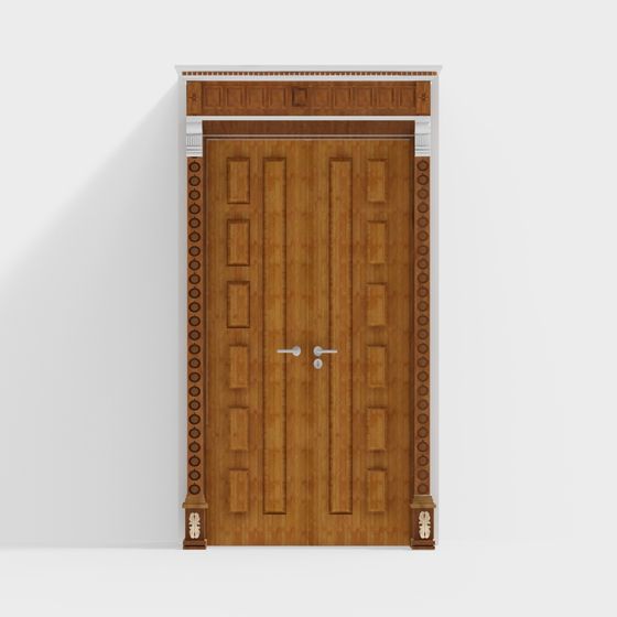 Elegant Classic Wooden Door 3D model